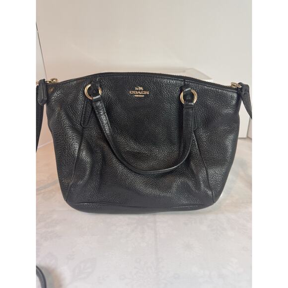 COACH Kelsey Leather shoulder‎ bag Black With Gold Hardware 11 Inch Read Desc. - Picture 1 of 10